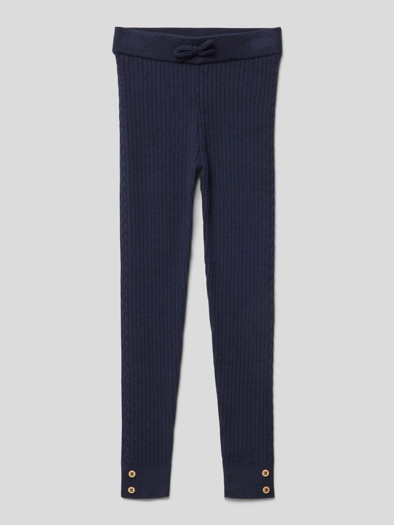 Hose in Strick-Optik in marineblau
