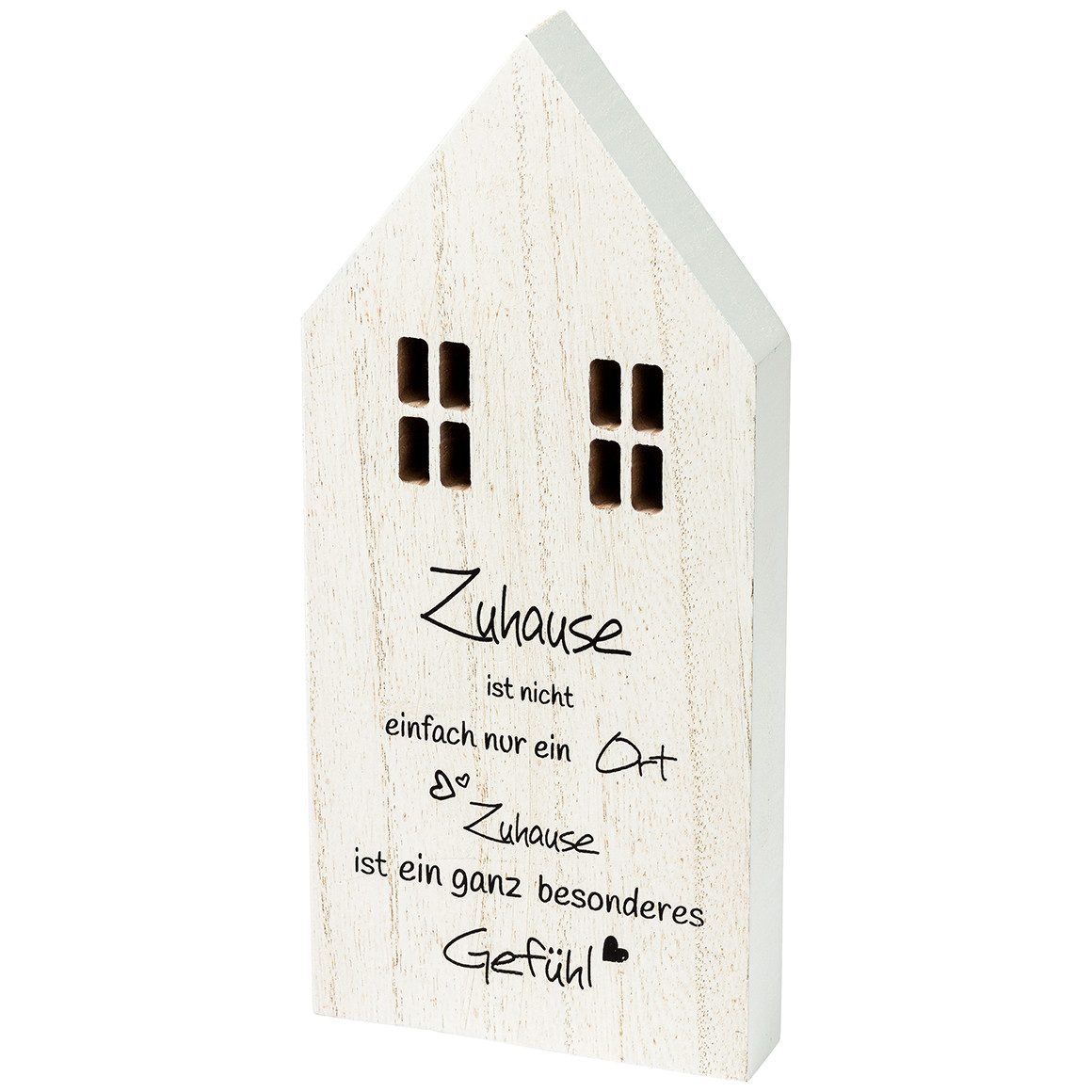 Dekoaufsteller Haus mit Schriftzug