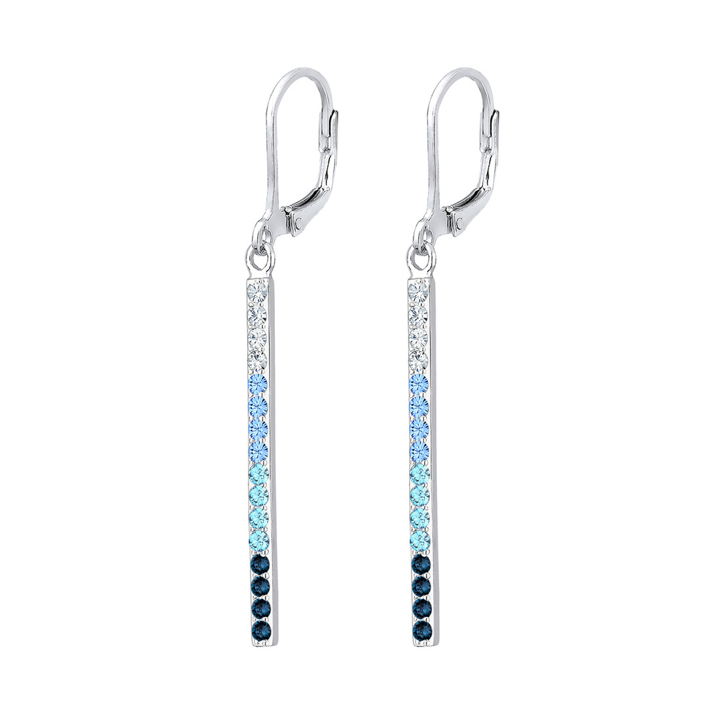 Elli Elli Boucles d'Oreilles Femmes Pendentif d'oreilles Géo Bâton avec Cristaux en Ar Boucles d'oreilles