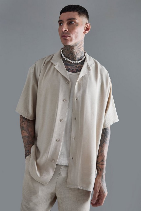 Tall Oversize Leinen-Hemd & Shorts