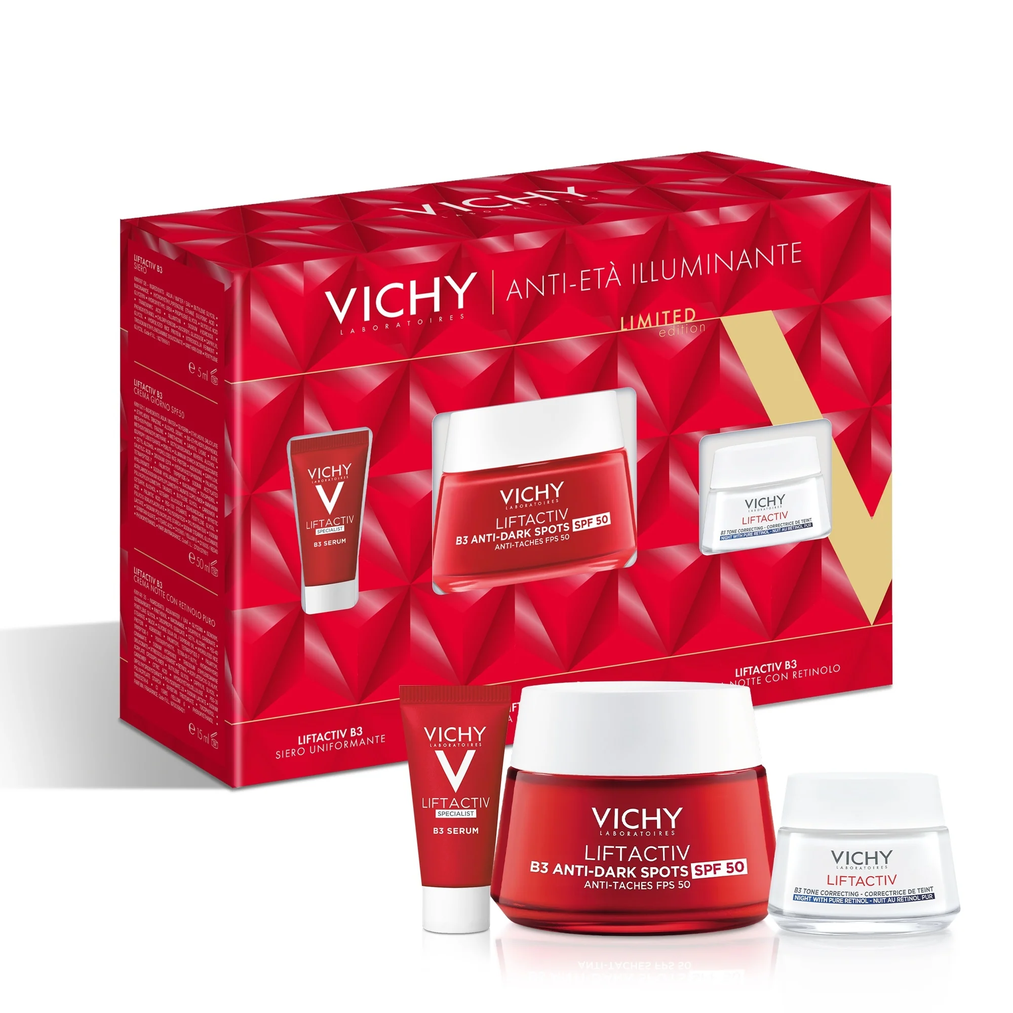 Liftactiv Liftactiv B3 Anti-blemish Sæt Serum + Dagcreme SPF50 + Natcreme - Anti-blemish Sæt, Lysnende Sæt, 24-timers anti-blemish ansigtsbehandling