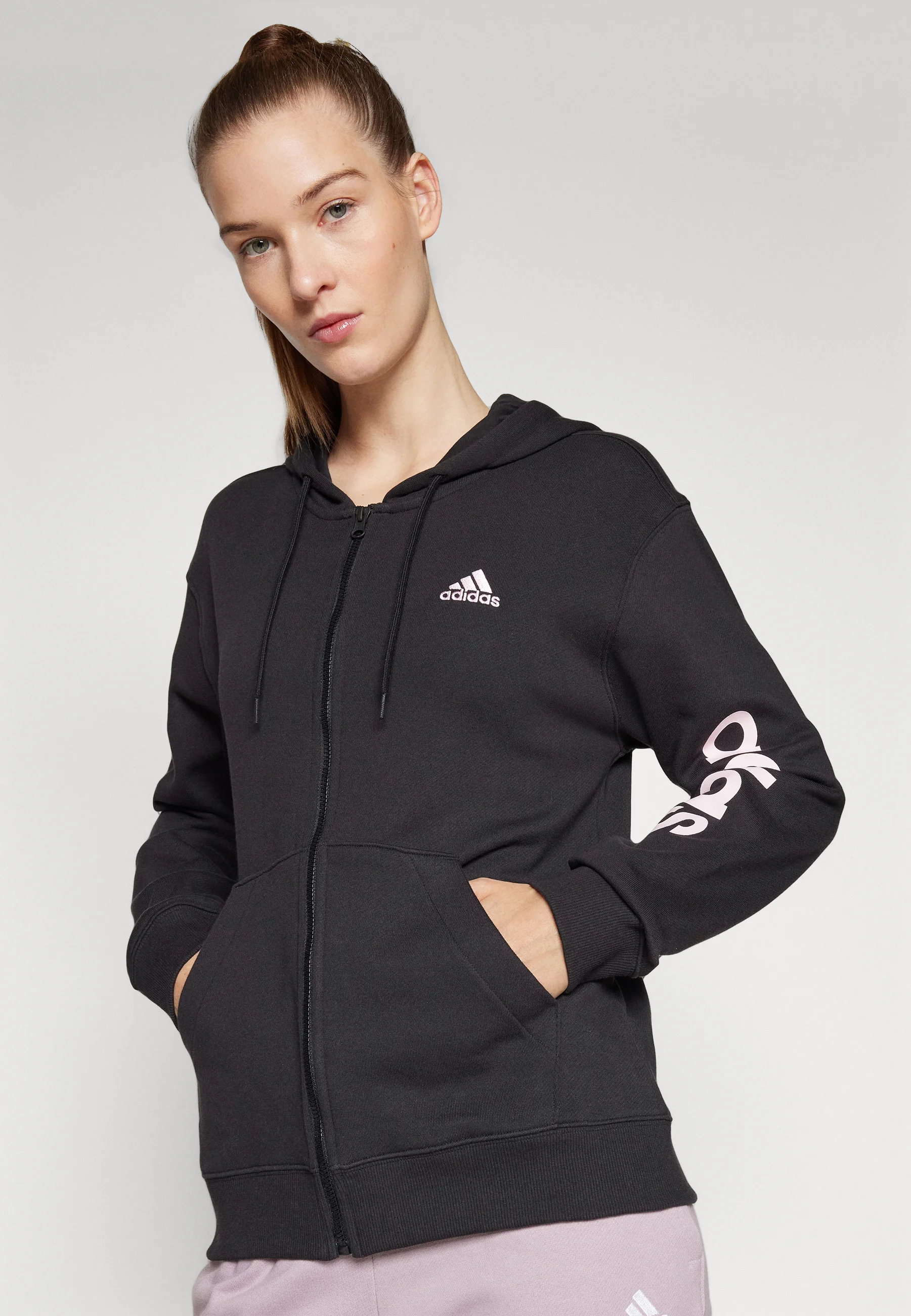 adidas Sportswear ESSENTIALS LINEAR FULL ZIP HOODIE - Sudadera con cremallera