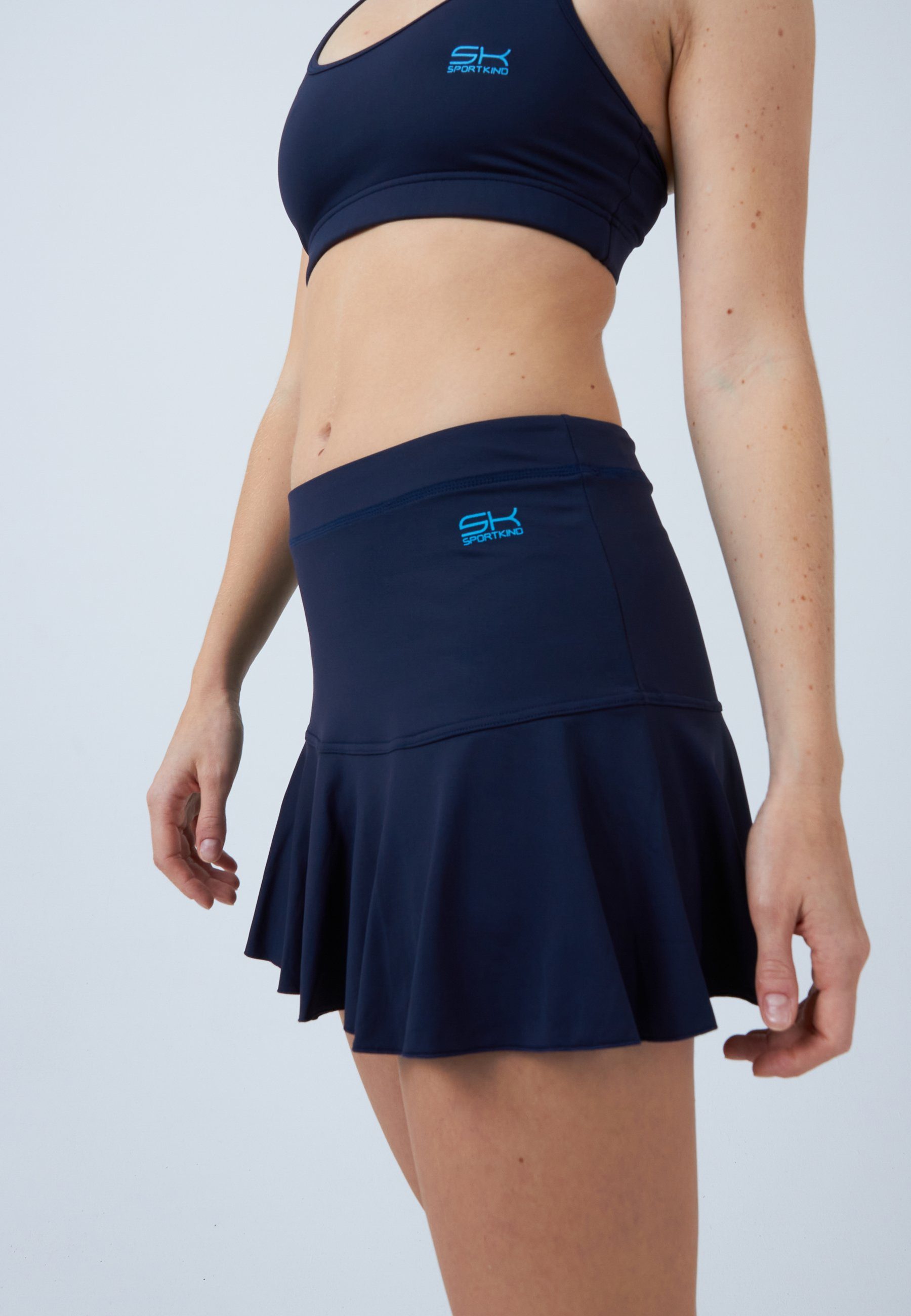 SPORTKIND Tennisrock Glockiger Tennis Skort Mädchen & Damen navy blau