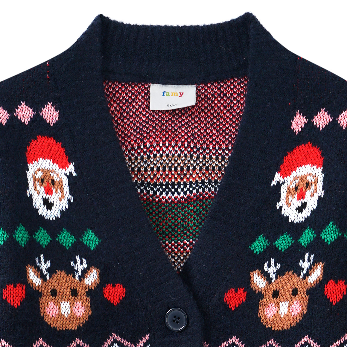 Mädchen Weihnachtsstrickjacke gemustert