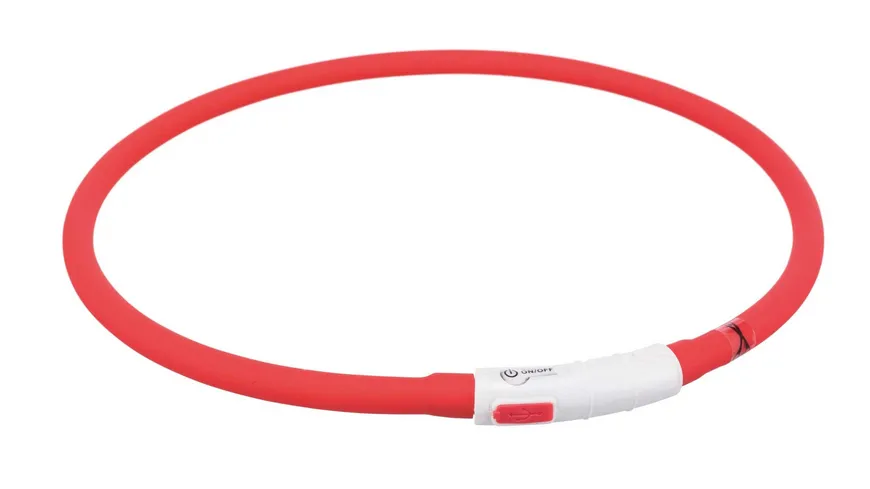 Trixie Flash Leuchtring USB rot XS-XL 70 cm / 10 mm