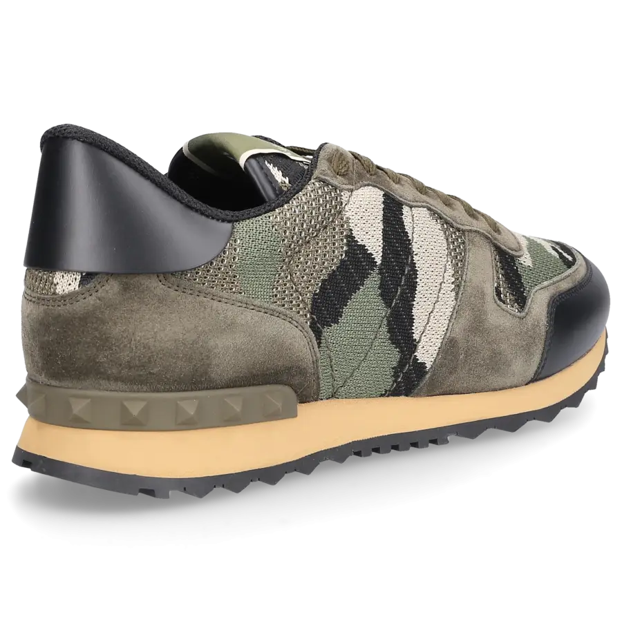 Valentino Garavani - Sneaker low ROCKRUNNER Veloursleder - oliv