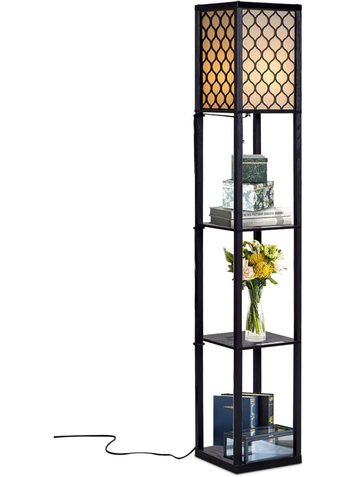 COSTWAY Bodenlampe mit Regal in Schwarz günstig kaufen 160 cm