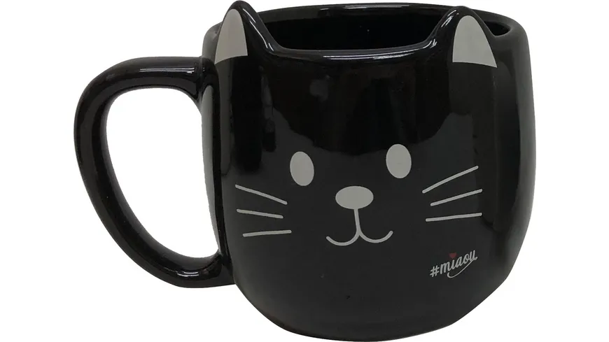 MIAOU Katze Tasse schwarz schwarz