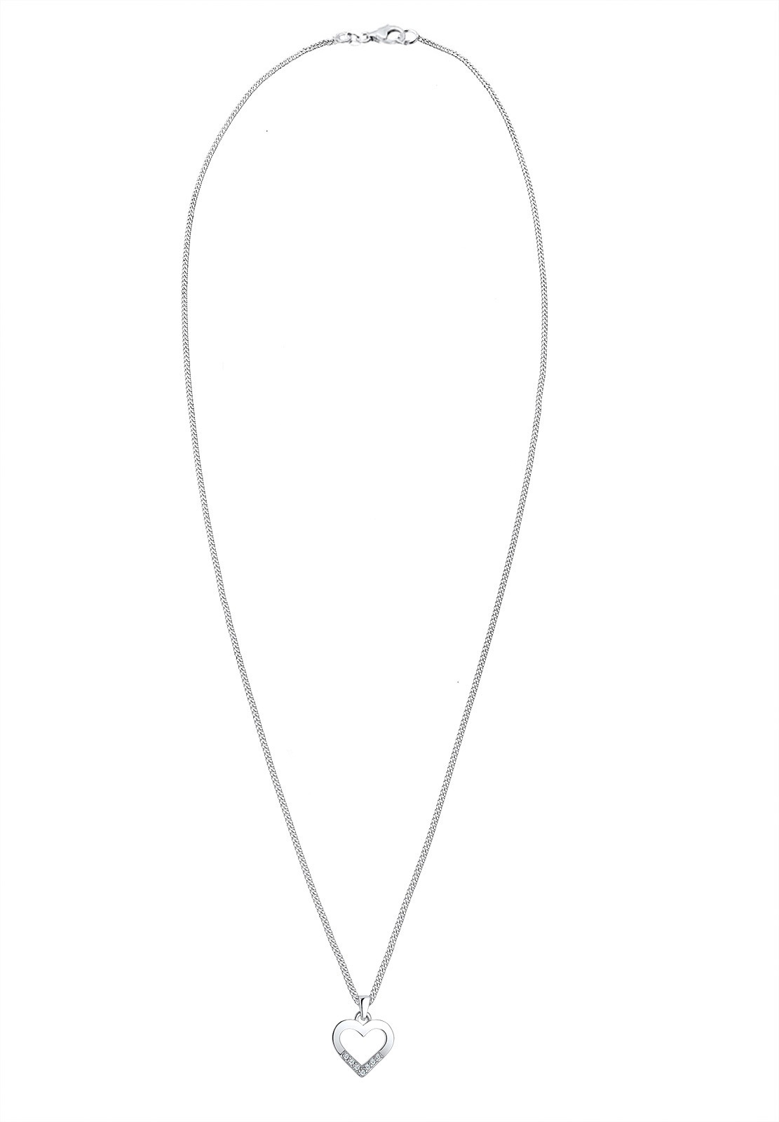 Elli DIAMONDS Women's Heart Pendant with Diamond (0.035 ct.) - (925/1000) Silver