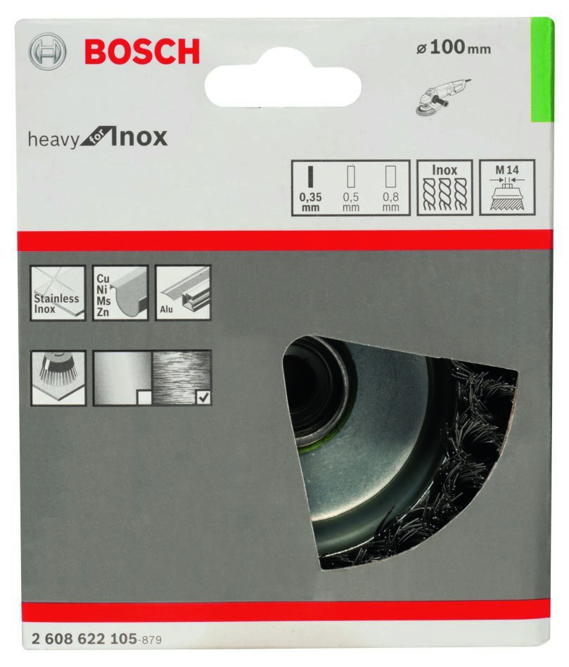 Accesorios Bosch Blue 2608622105 Cepillo de alambre de 100 mm INOX trenzado M14