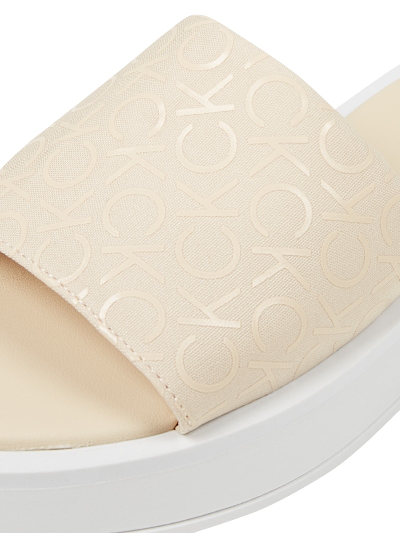 Pantolette mit Logo-Muster in sand