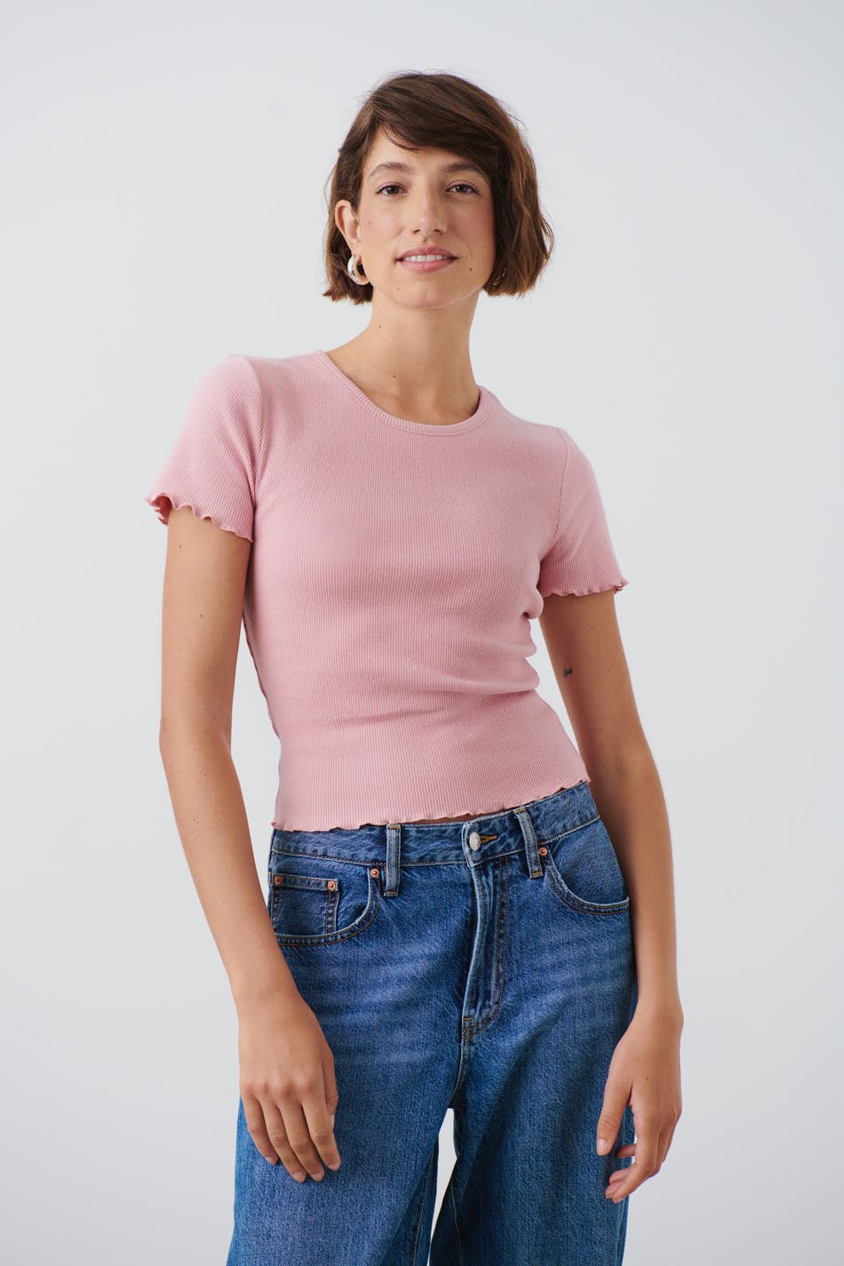 Brushed rib top