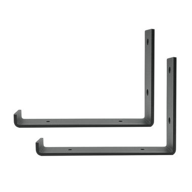 Natural Goods Berlin Wandregalhalter KREUZBERG, 2-tlg., Regalhalterung, Winkelkonsole, Wandregal, Winkelträger, 200mm, Schwarz