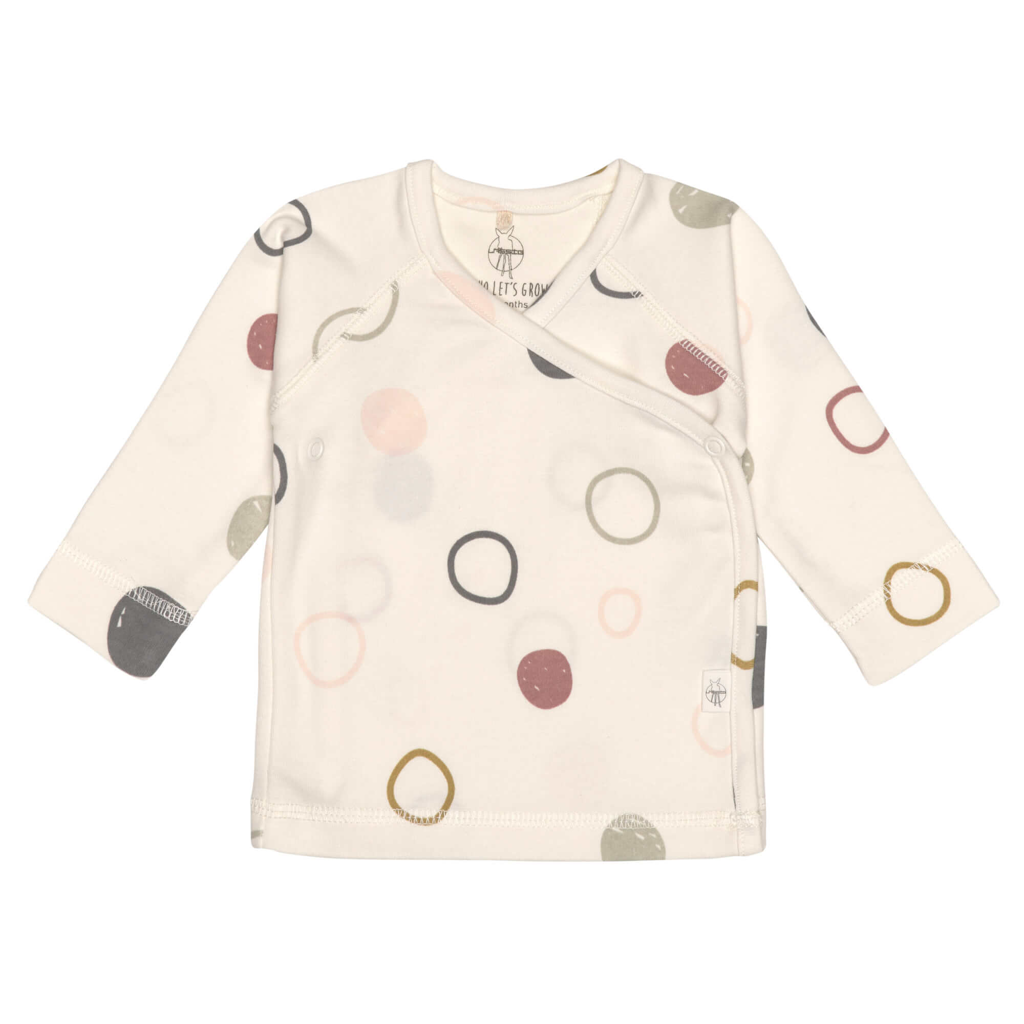 Baby Wickelshirt - Bio Baumwolle, Circles, Weiß