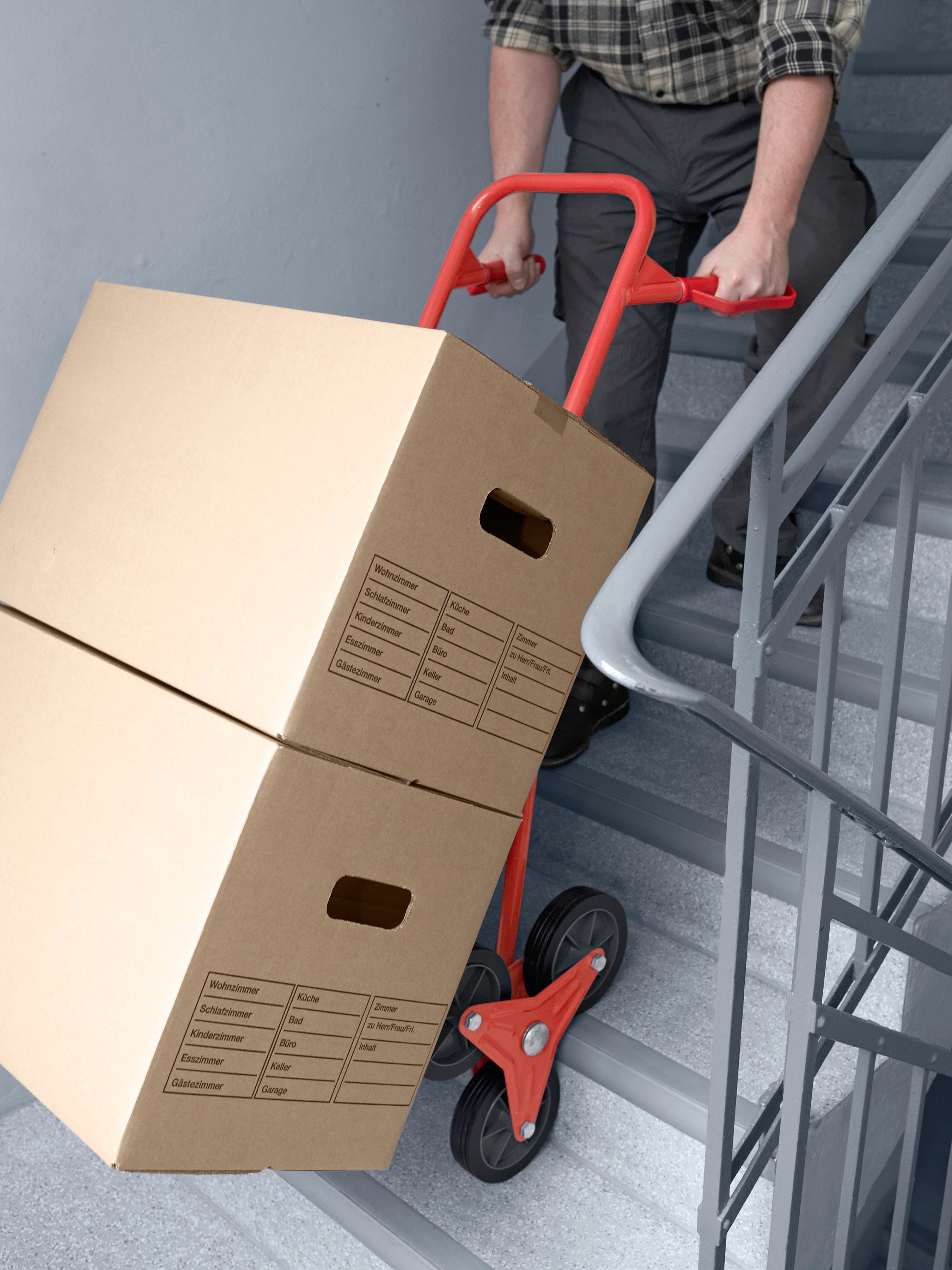 meister Treppensackkarre Stufen-Sackkarre / 8985750, 120 kg Tragkraft, 3x3 Treppensteiger, klappbare Ladefläche