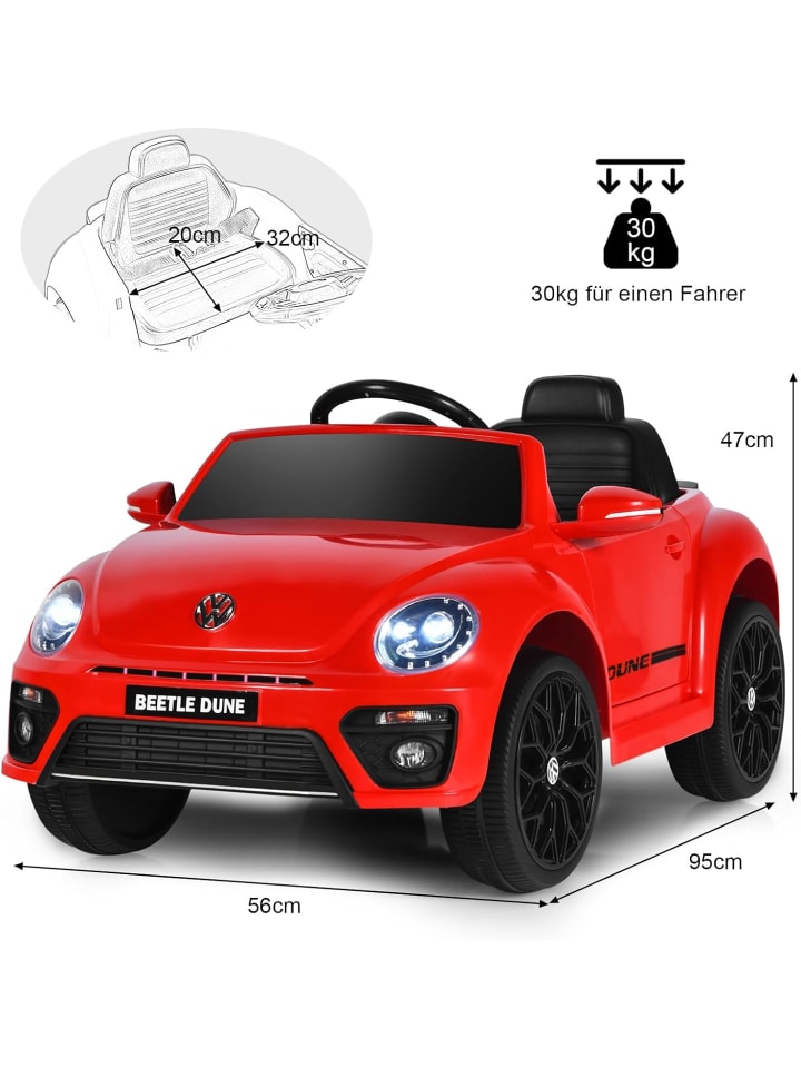 COSTWAY 12V VW Käfer Elektroauto in Rot günstig kaufen 47 cm