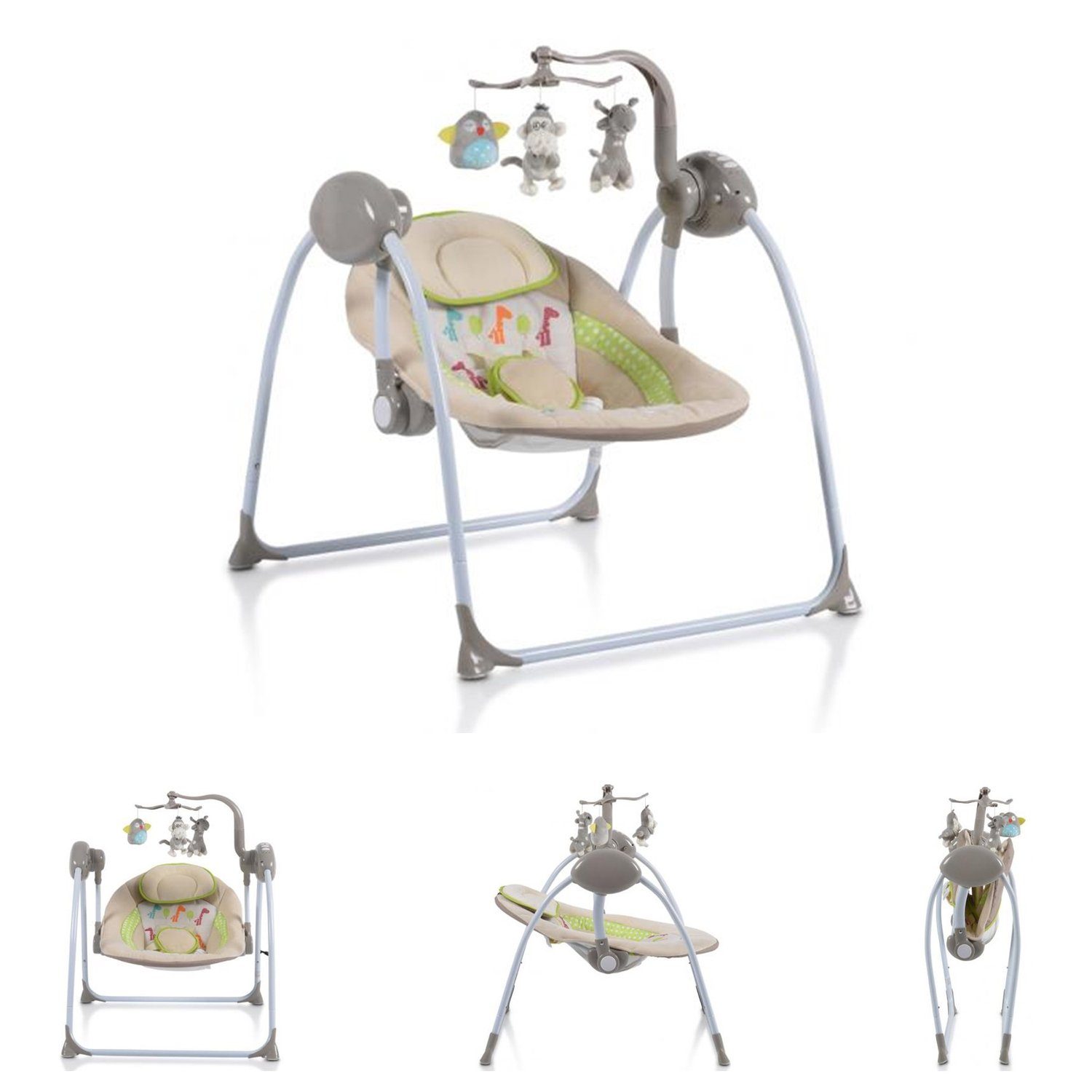 Moni Babywippe Babywippe Swing+, mit Musikfunktion, regulierbare Lautstärke, Zeitschaltuhr