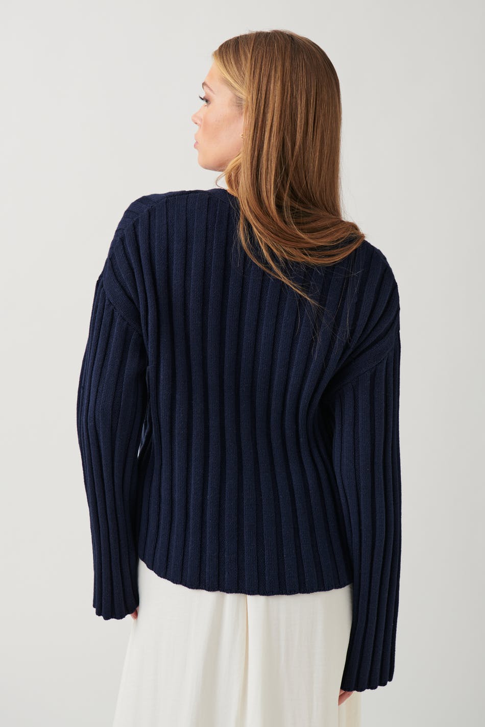 V-neck knitted sweater
