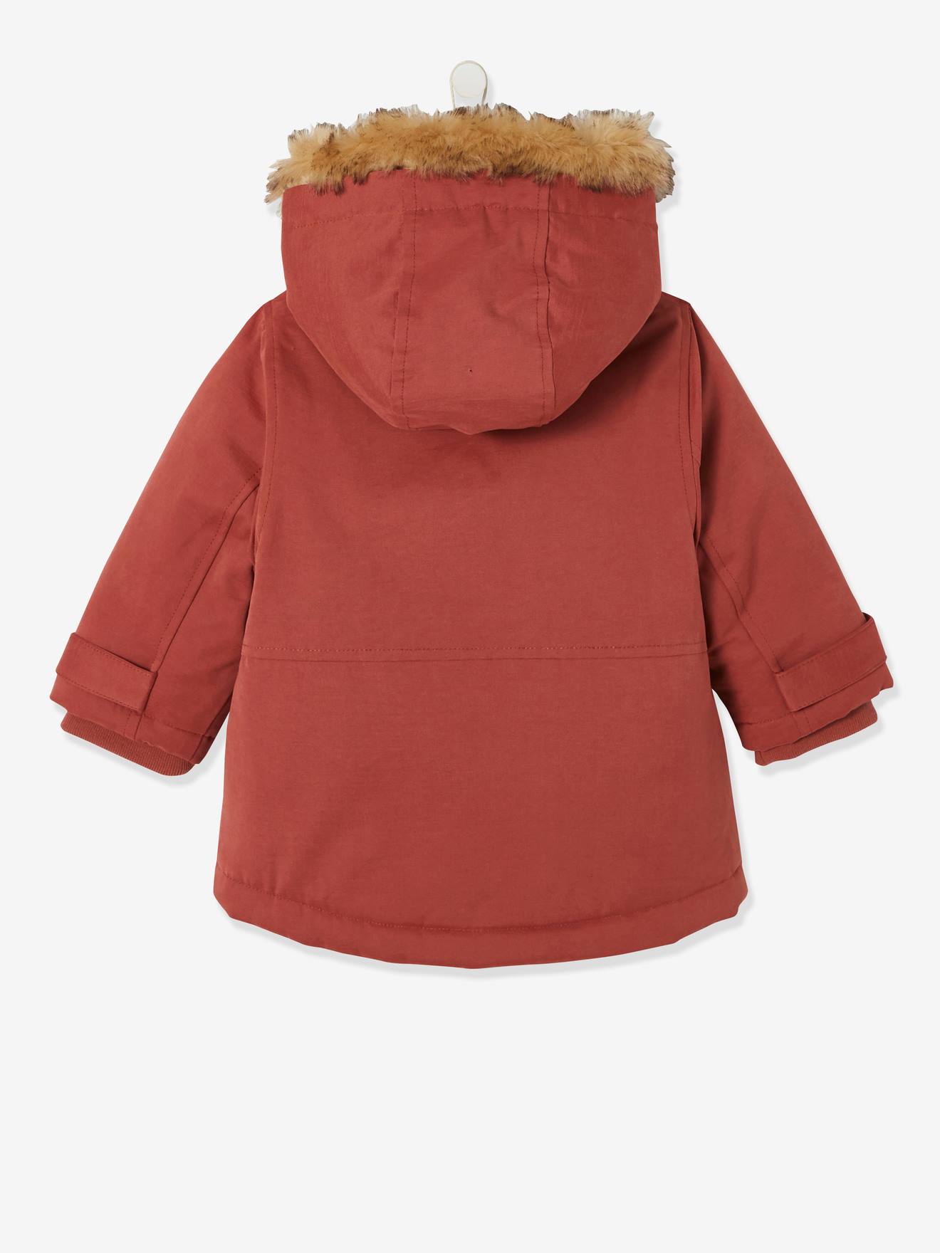 Parka à capuche bébé garçon terracotta
