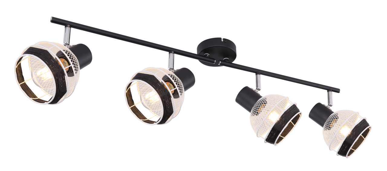 Globo Lighting - GRIDDY - Strahler Metall schwarz matt, 4x E27