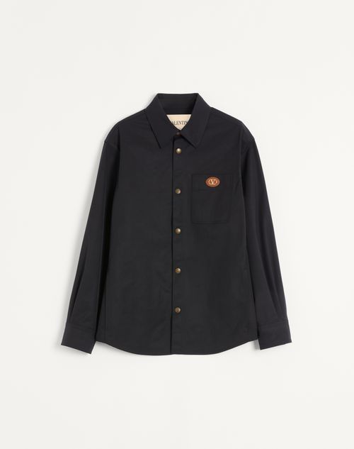 Jaqueta camisa de nylon com patch VLogo