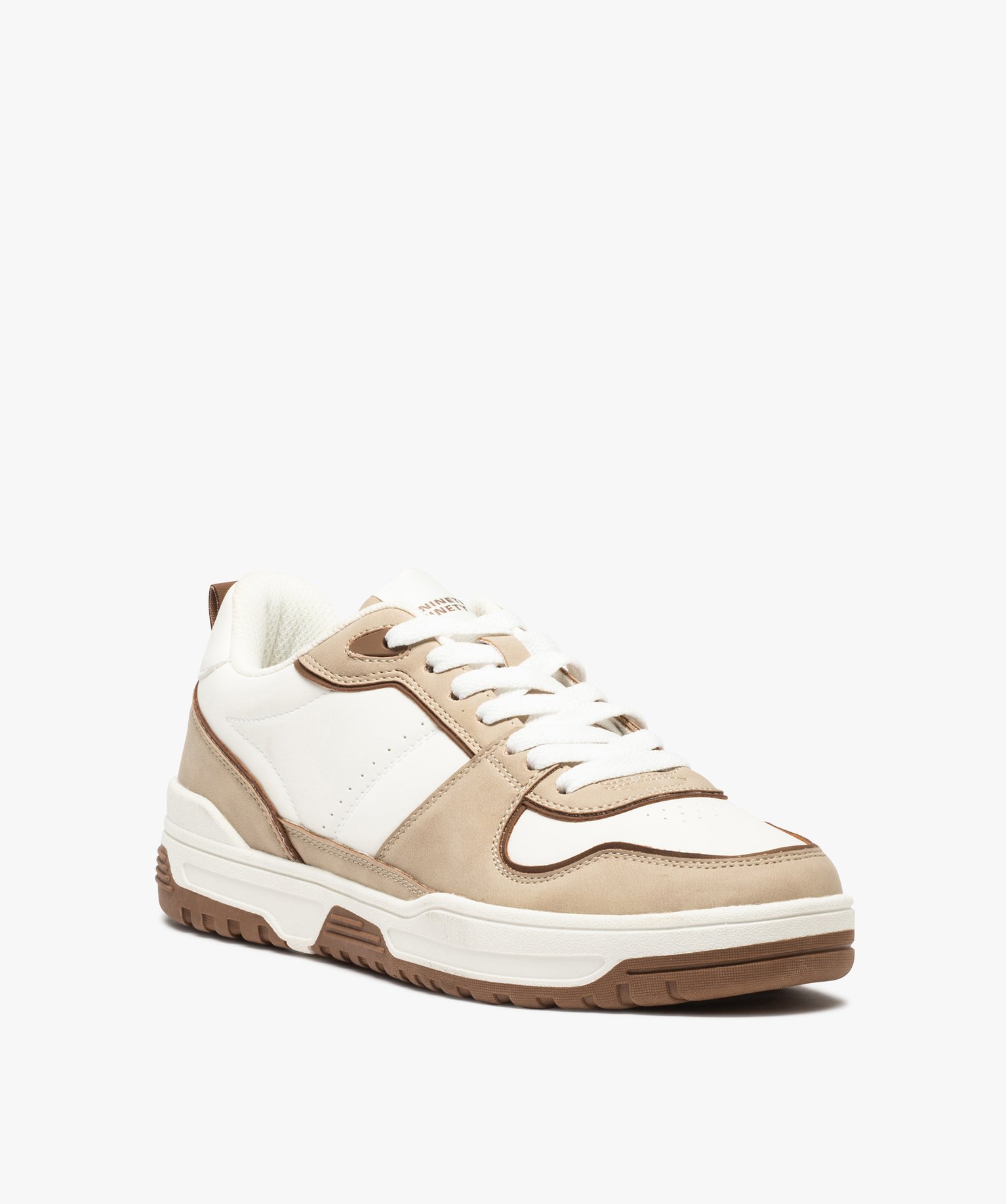 Baskets homme style skateshoes à lacets bicolores blanc | GEMO