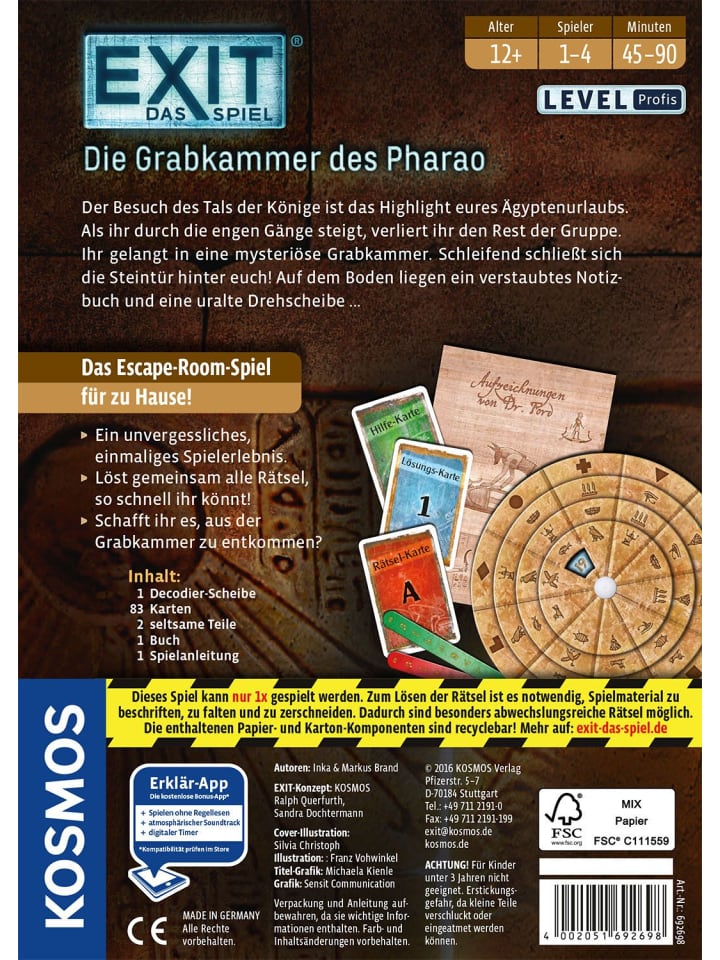 Kosmos EXIT® Die Grabkammer des Pharao (P) in Mehrfarbig ab günstig kaufen onesize