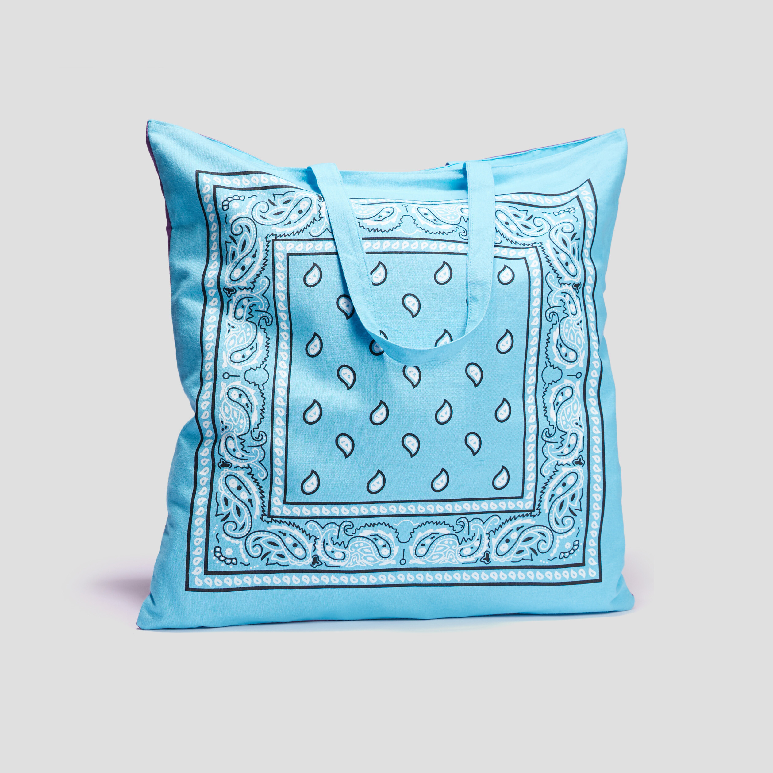 Sac cabas carré bleu turquoise femme | La Halle