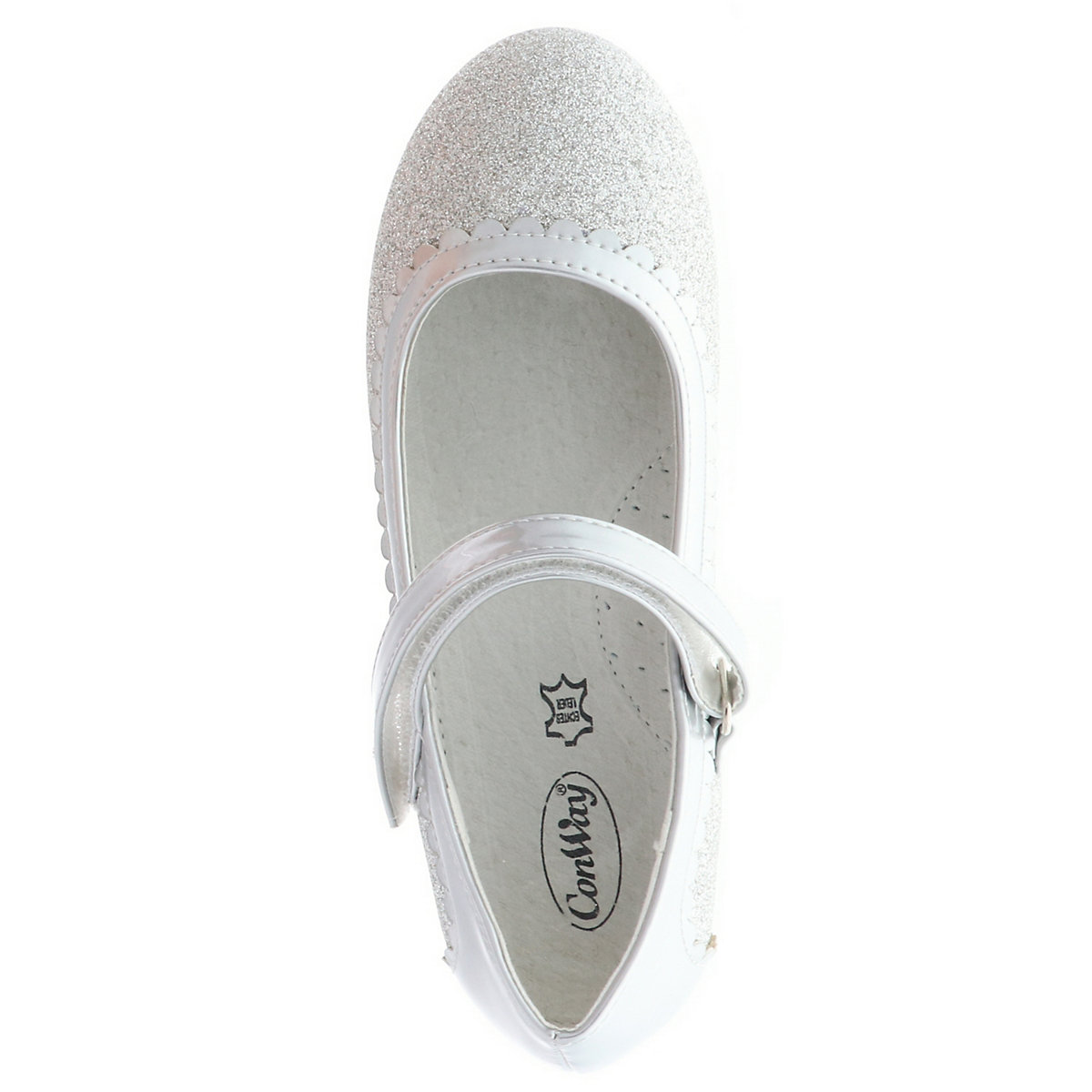 Kinder Mädchen Ballerinas Glitzer Blockabsatz silber