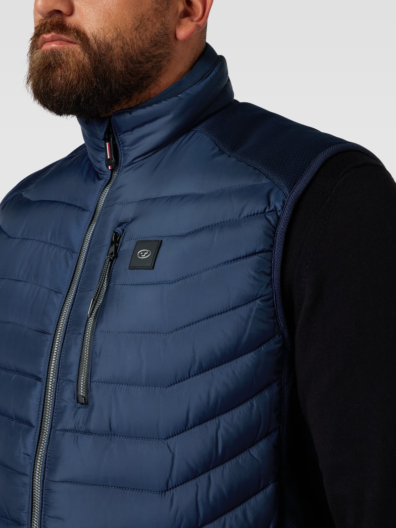 PLUS SIZE Steppweste mit Stehkragen in marineblau