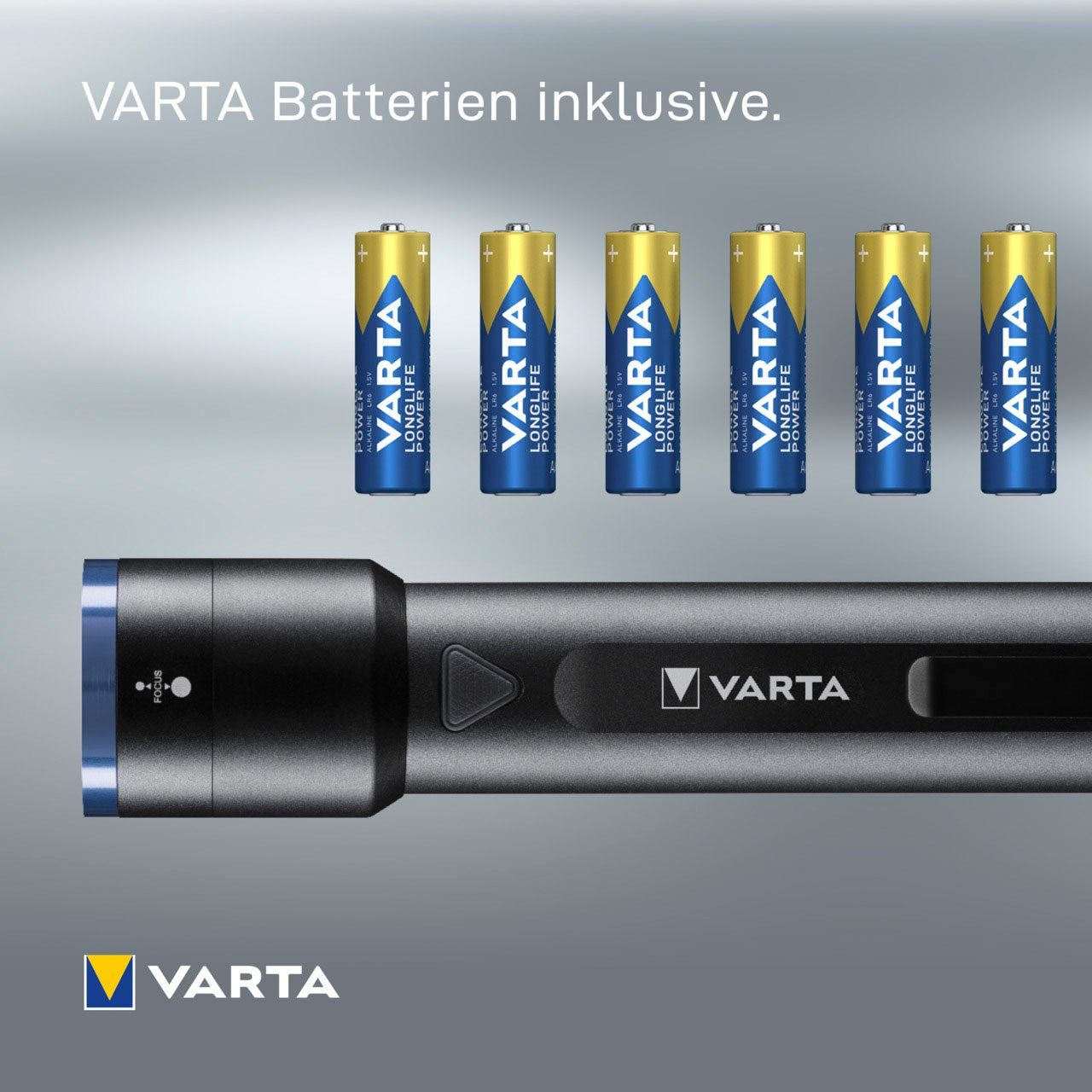 VARTA Taschenlampe Night Cutter F40 Premium (Set), 1000 Lumen Leuchtstärke, vier Leuchtmodi, schwarz