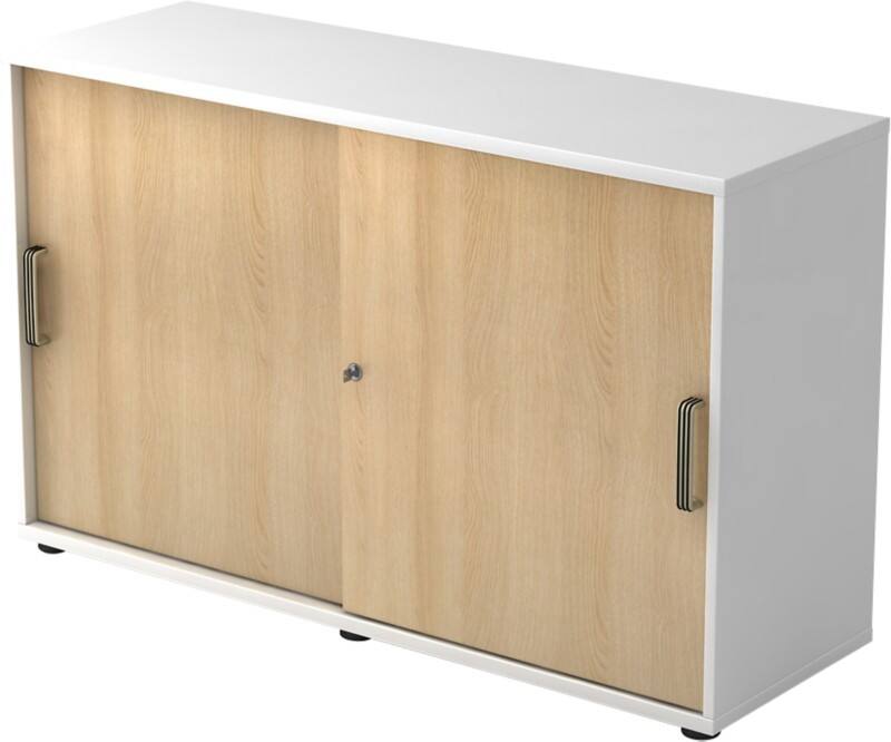 Hammerbacher Schiebetürenschrank 2FH SG Eiche, Weiß 1.200 x 400 x 748 mm