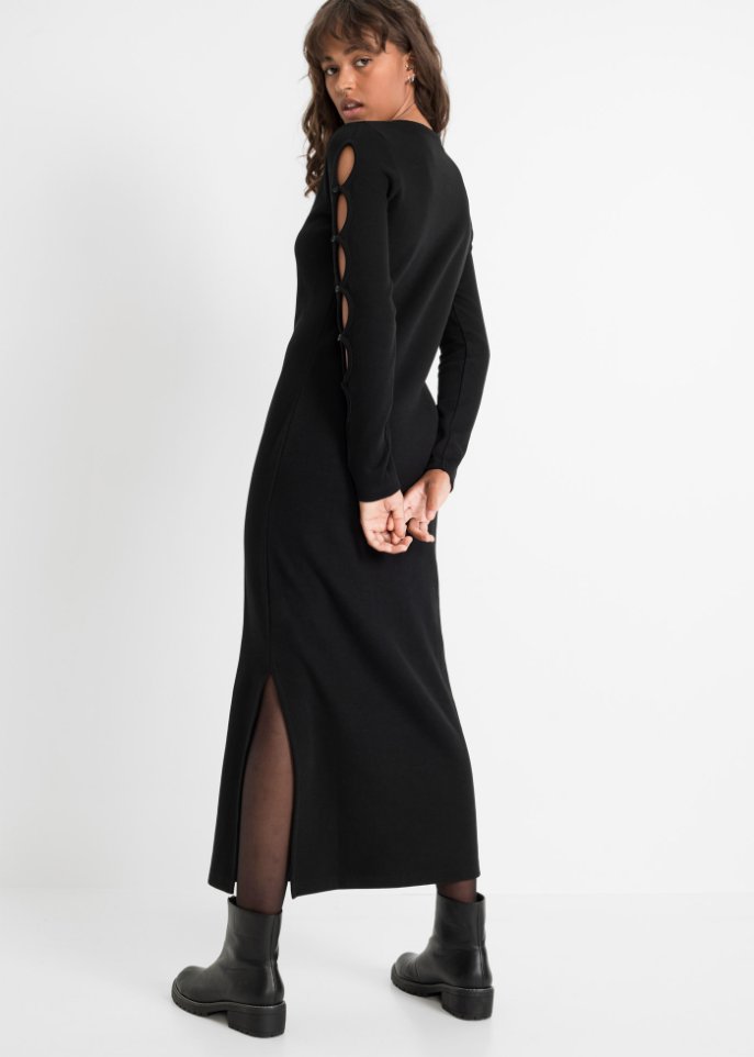 Midikleid mit Schlitz und Cut-Outs