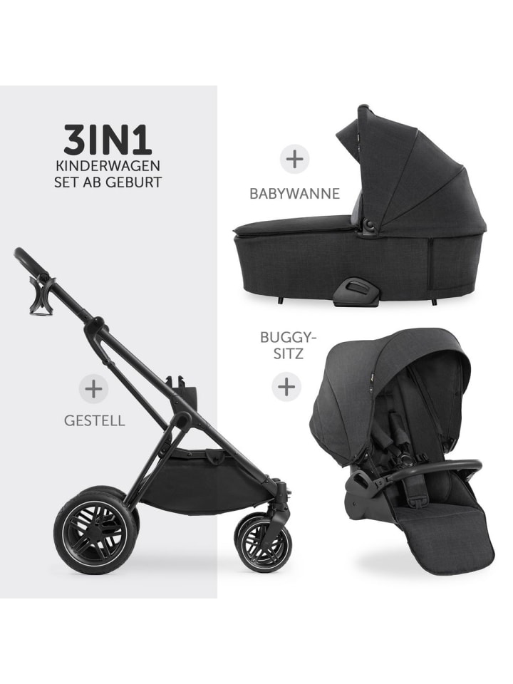 Hauck Kombi-Kinderwagen Vision X Duoset Black (Sportwagen in schwarz,grau günstig kaufen onesize