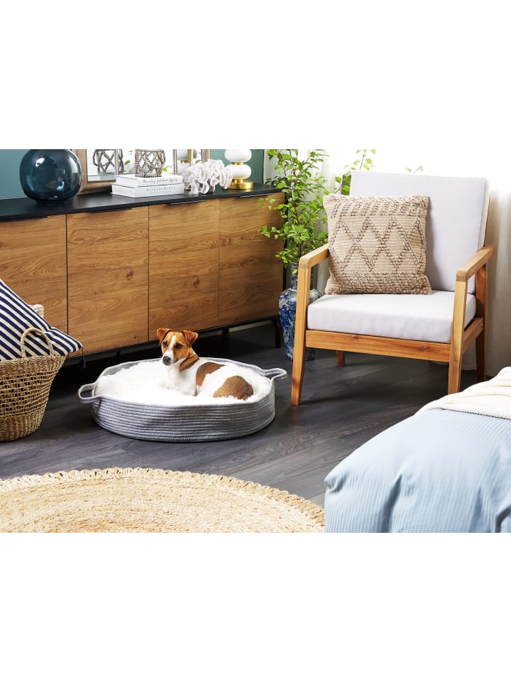 Beliani Tierbett DALAMAN in Grau/Weiß - (W) 70 x (H) 14 x (L) 70 cm günstig kaufen onesize