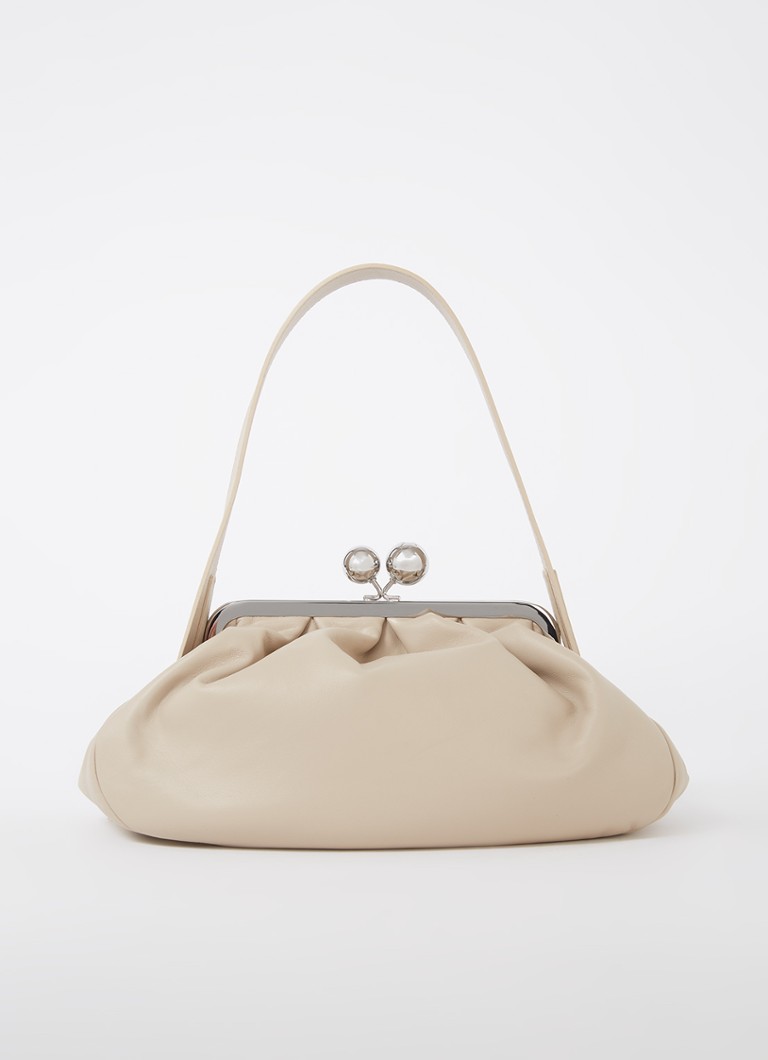 Kožená kabelka přes rameno MaxMara Pasticcino s odnímatelným ramenním popruhem
