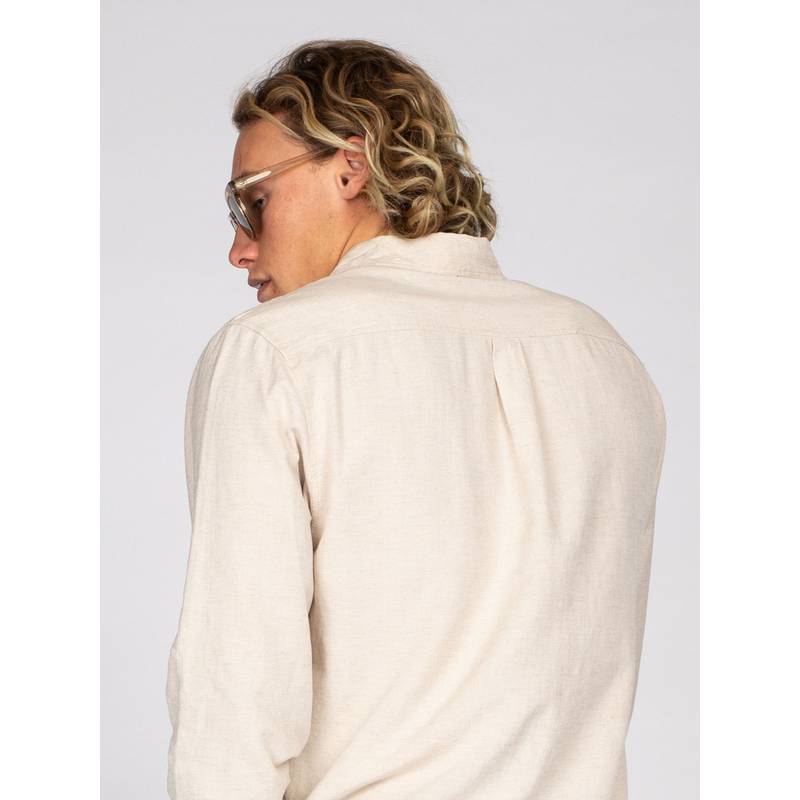 RUSTY OVERTONE LONG SLEEVE LINEN SHIRT Langarmhemd Herren