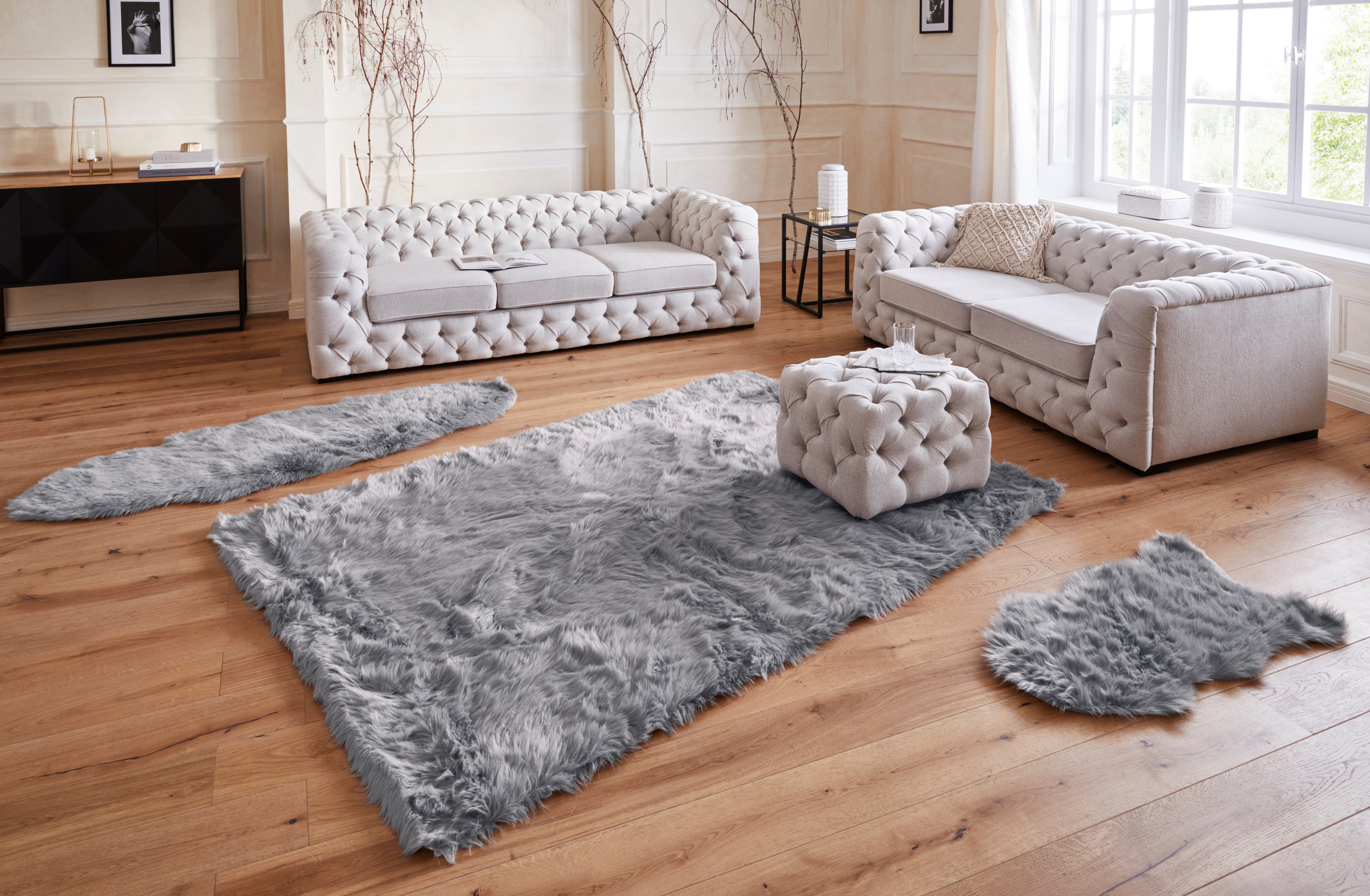 Fellteppich Triana, Guido Maria Kretschmer Home&Living, rechteckig, Höhe: 60 mm, Kunstfell, Unifarben, Teppiche für Wohnzimmer, Schlafzimmer, Esszimmer