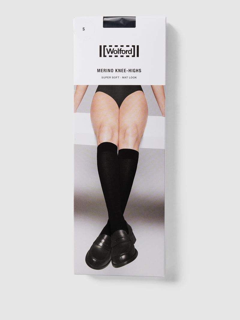 Socken mit Rippbündchen Modell 'Merino' in black