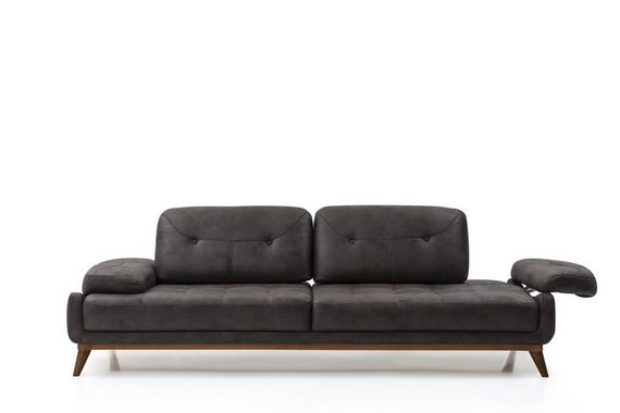 JVmoebel Wohnzimmer-Set Grau-Gelbe Sofagarnitur 3+3+1 Sitzer Luxus Polstermöbel Wohnzimmer Set, (3-St., 2x Sofa 3-Sitzer/Sessel), Made in Europa