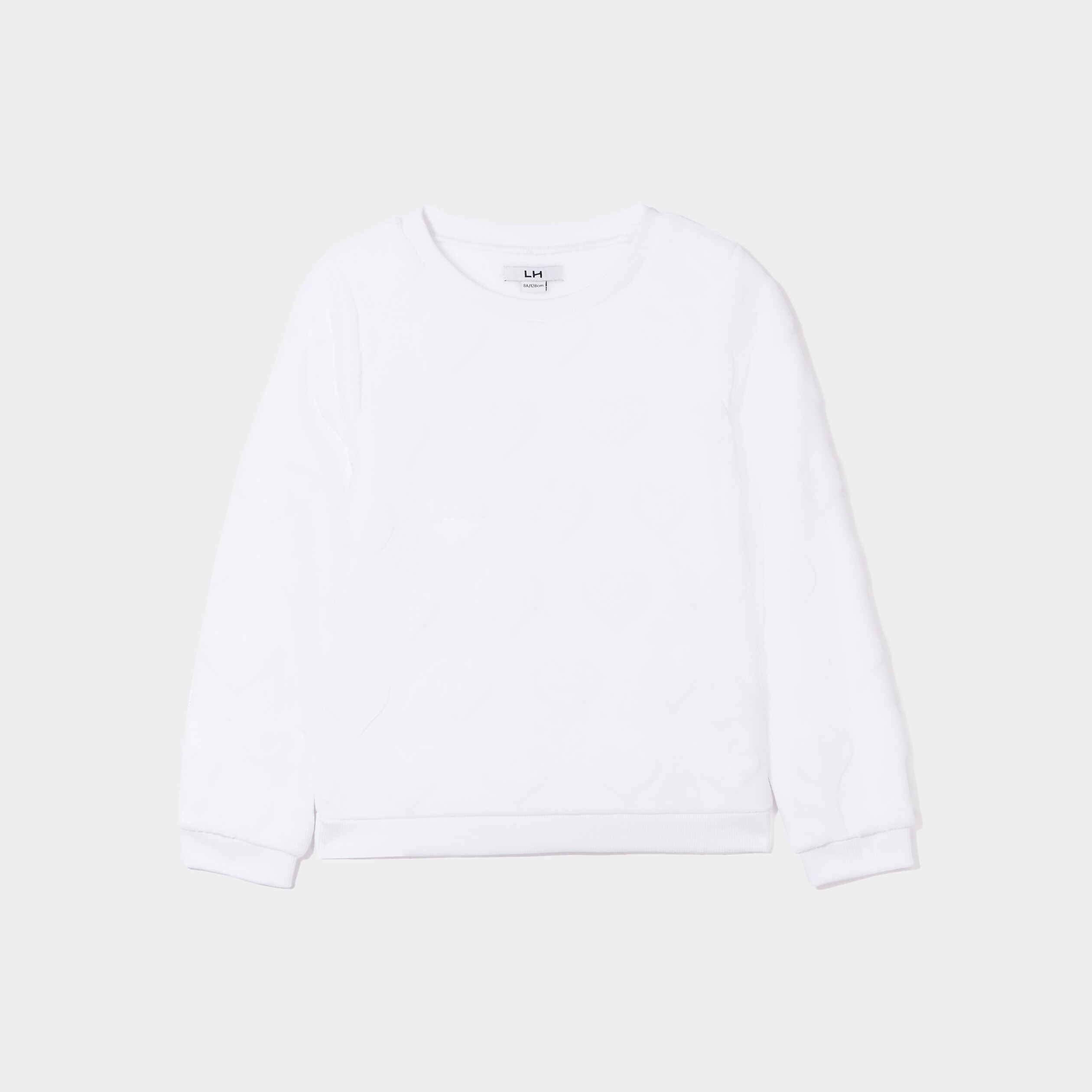 Sweat doux manches longues blanc fille | La Halle