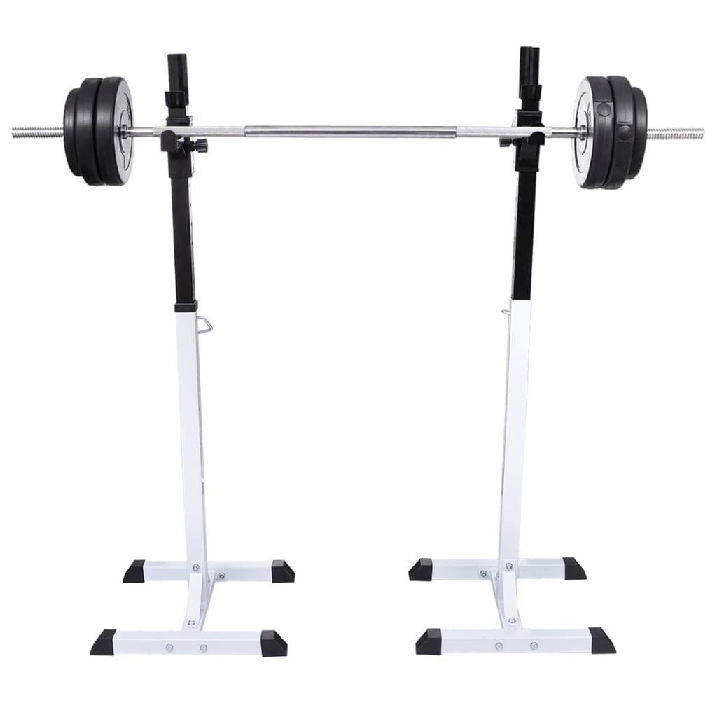vidaXL Hantelbank Kniebeugen-/Langhantelständer mit Hantel-Set 30,5 kg