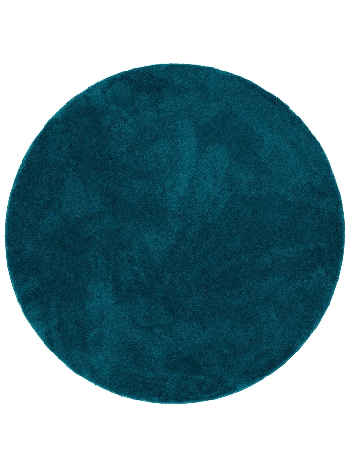 Pergamon Super Soft Kinder Hochflor Teppich Silky Kids Rund in Petrol günstig kaufen