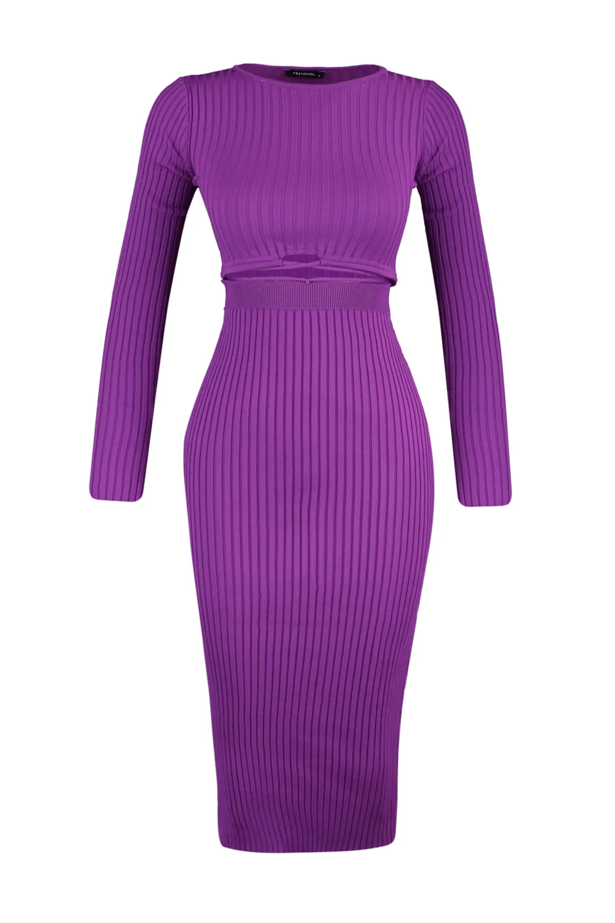 Trendyol Collection  Lila Strickoberteil und -unterteil-Set mit Krawattendetail TWOAW22EL0543