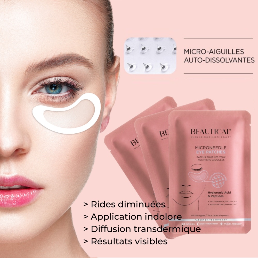 beautical Patchs pour les Yeux aux Micro-aiguilles Agissent pendant que vous dormez