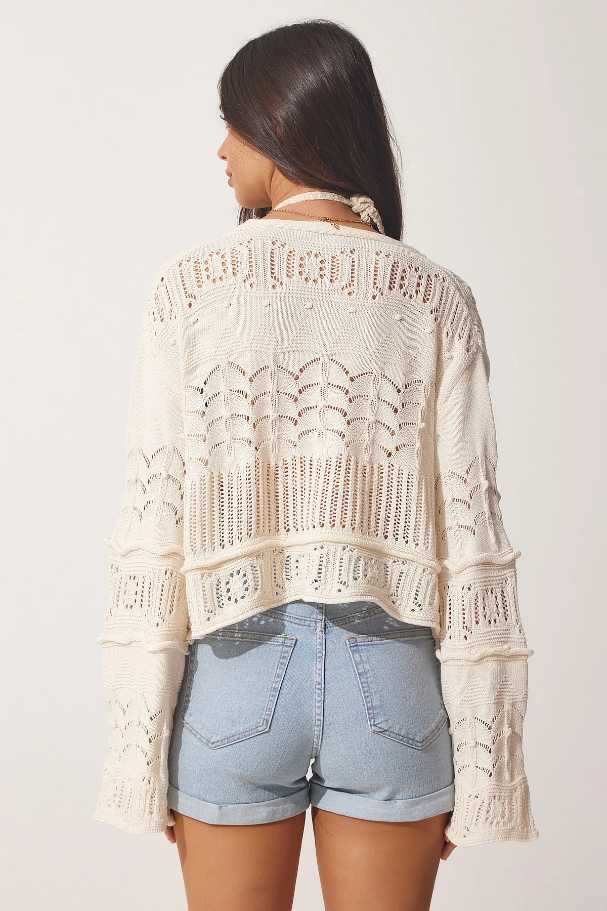 Happiness İstanbul  Strickjacke - Beige - Regular Fit