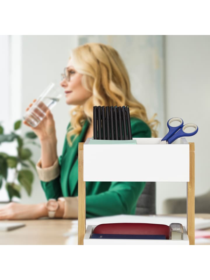 relaxdays Schreibtisch Organizer in Weiß günstig kaufen onesize