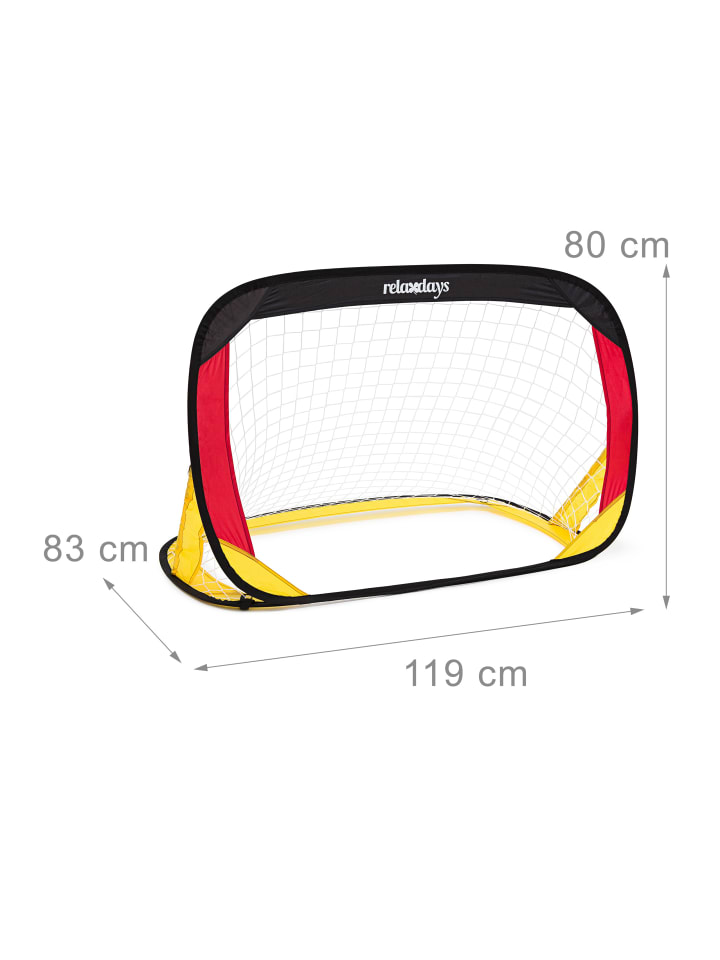 relaxdays 2er Set Fußballtor in Schwarz/Rot/Gold- (B)119 x (H)80 x (T)83 cm günstig kaufen onesize