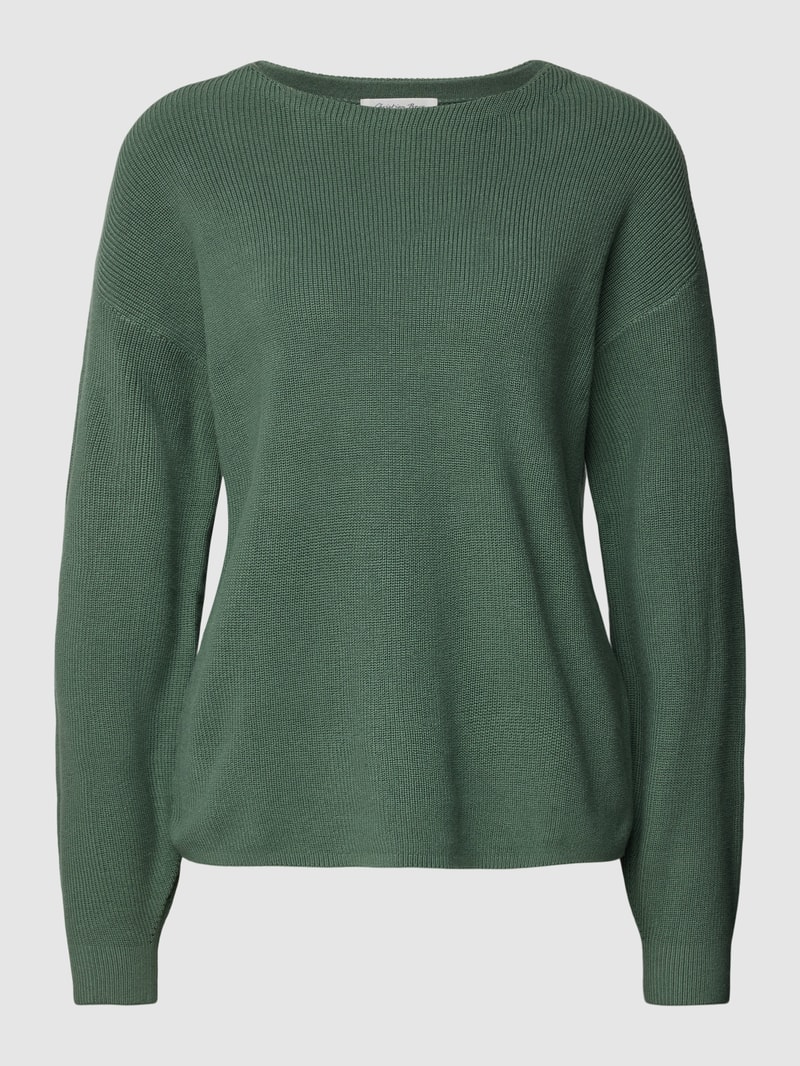 Strickpullover mit Rundhalsausschnitt in khaki