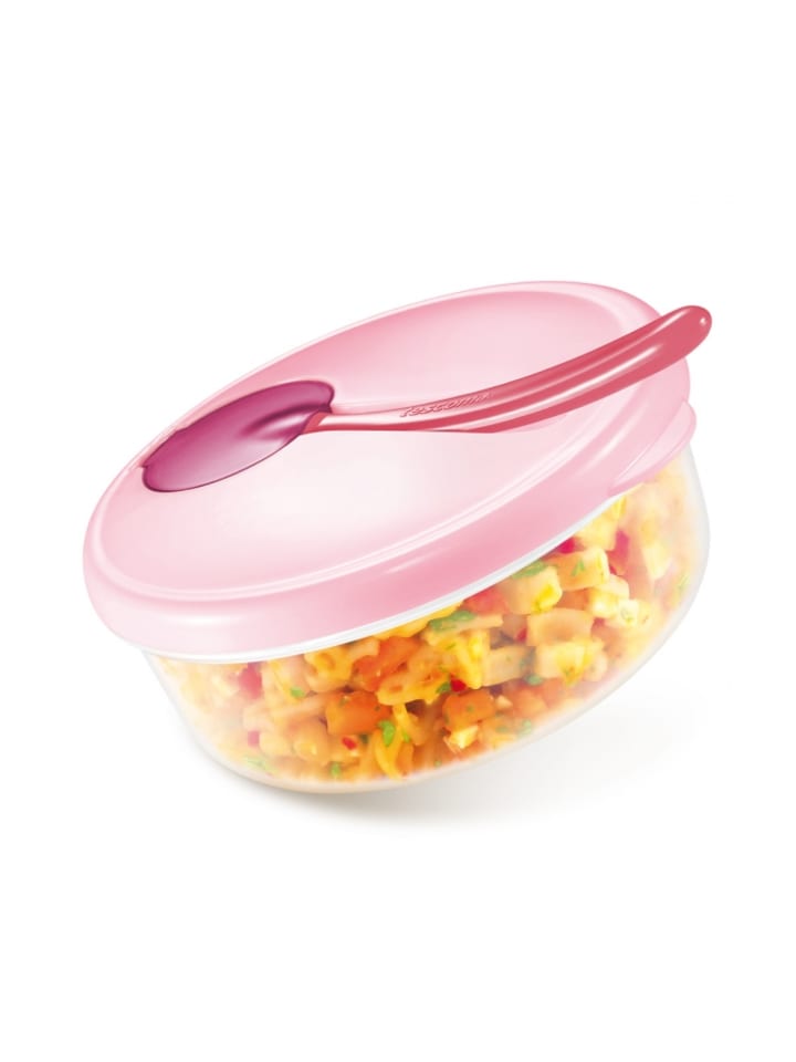 Tescoma Reiseteller PAPU PAPI mit Löffel in rosa günstig kaufen zweistöckig